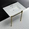 Fauceture KVPB31227W47 Dreyfuss 31" Console Sink W/SS Leg (4", 3 Hole), Wht/Brass KVPB31227W47 - alternate 6